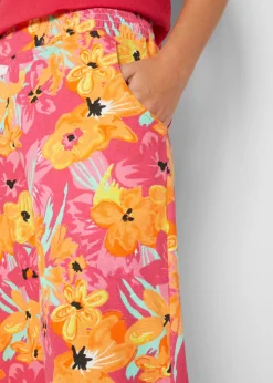 bonprix bonprix Pantalón Palazzo de punto de mezcla de viscosa Pink lady de flores Discount