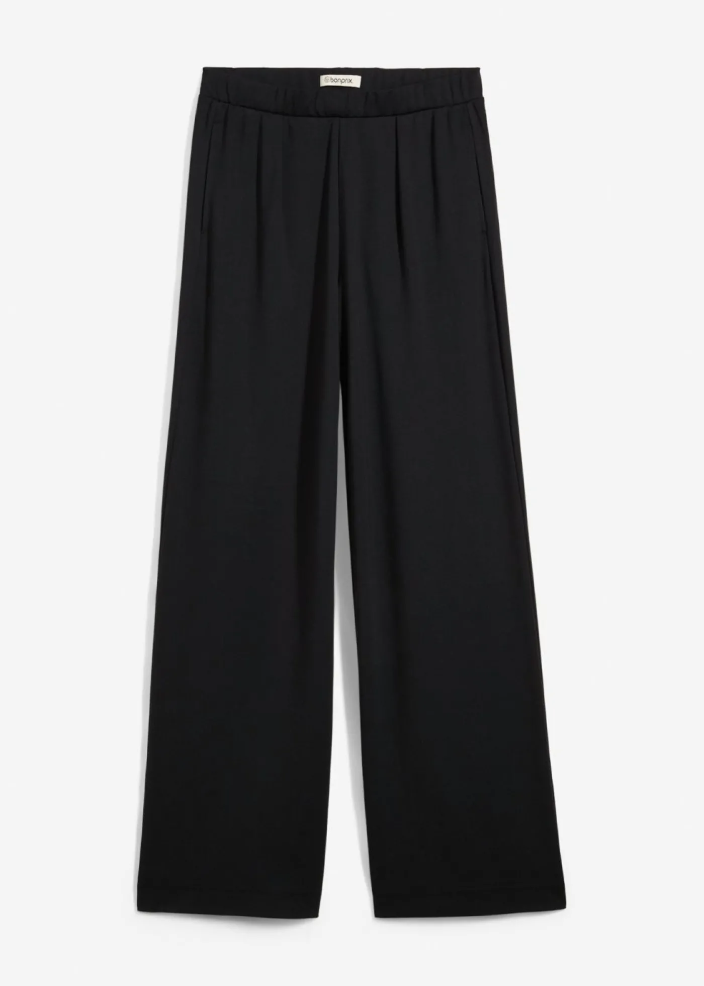 bonprix bonprix Pantalón palazzo de Punto di Roma cómodo Negro Hot