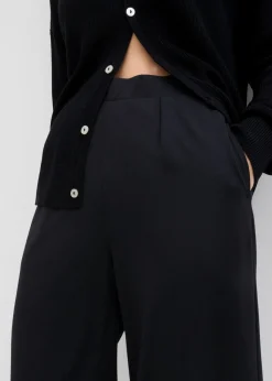 bonprix bonprix Pantalón palazzo de Punto di Roma cómodo Negro Hot