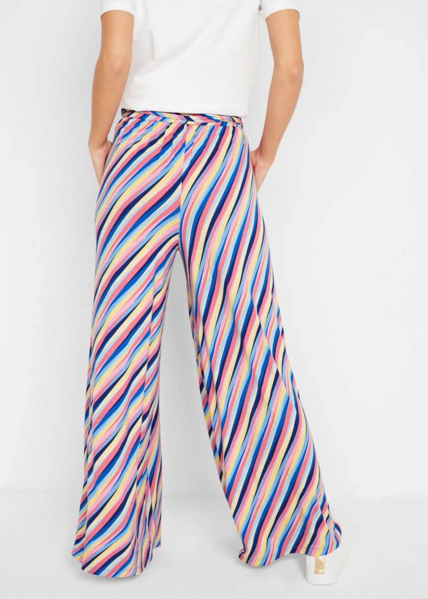 bonprix bonprix Pantalón Palazzo de punto de mezcla de viscosa Multicolor de rayas Online