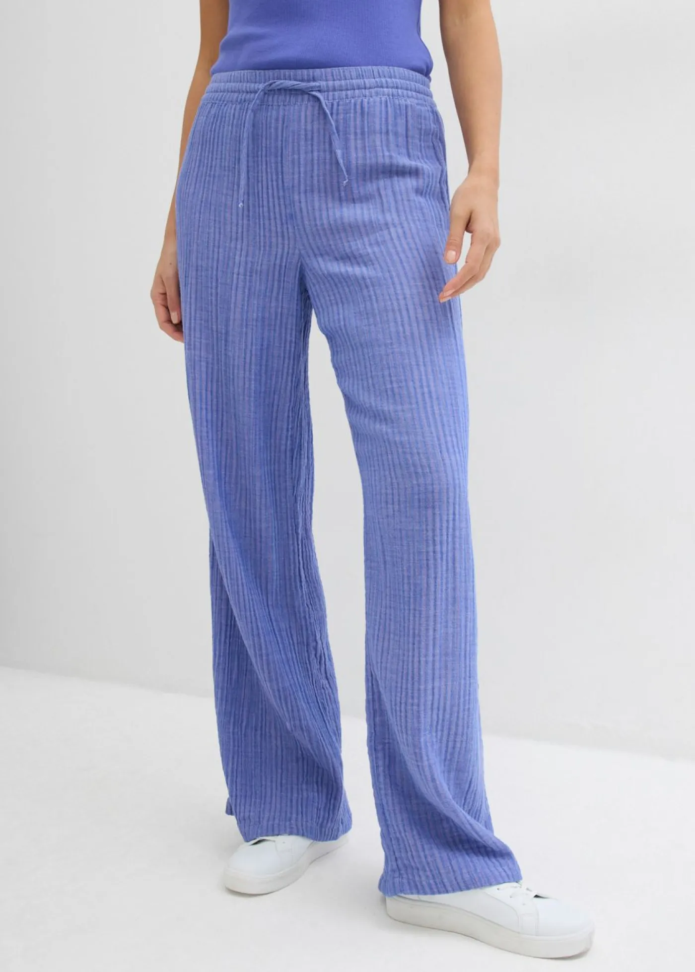 bonprix bonprix Pantalón palazzo de rayas azul violaceo-azul genciana con rayas Best