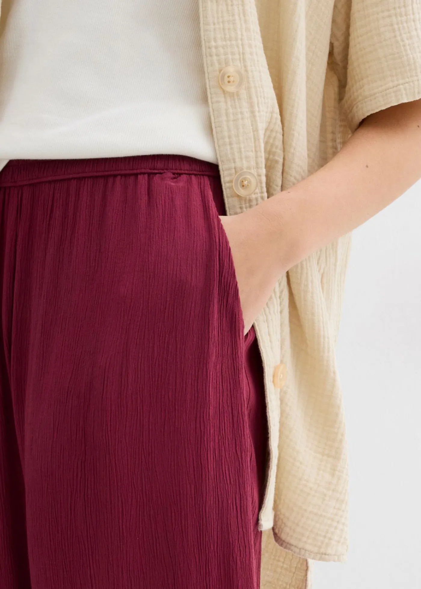 bonprix bonprix Pantalón Palazzo de viscosa suave Rojo azalea