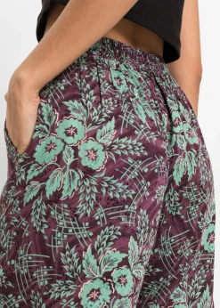bonprix bonprix Pantalón Palazzo de viscosa fluida baya-salvia de flores Outlet