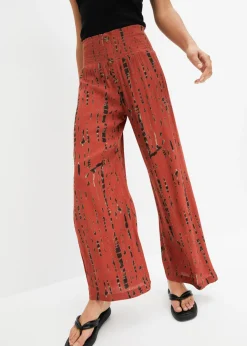 bonprix bonprix Pantalón Palazzo de viscosa fluida Marrón-negro estampado