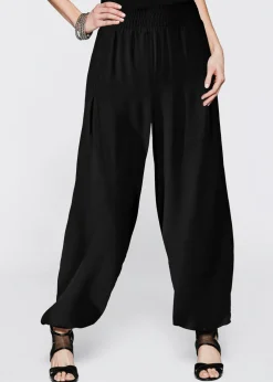 bonprix bonprix Pantalón Palazzo de viscosa fluida Negro New