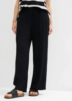 bonprix bonprix Pantalón Palazzo de viscosa suave Negro Discount