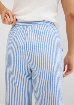 bonprix bonprix Pantalón palazzo estilo milrayas, largo 7/8 Azul glaciar-blanco lana New