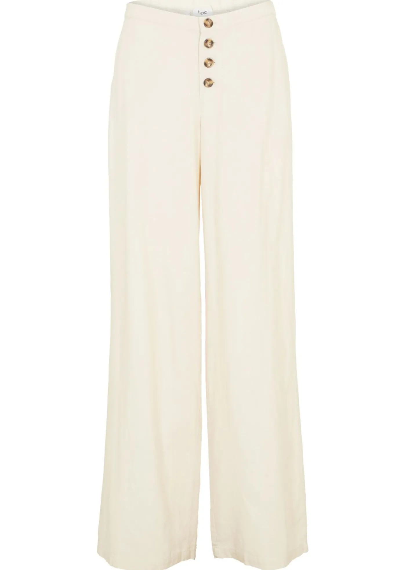 bonprix bonprix Pantalón palazzo largo con lino Beige-arena Outlet