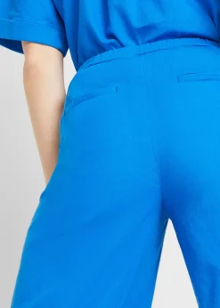bonprix bonprix Pantalón palazzo largo con lino Azur Hot