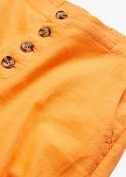 bonprix bonprix Pantalón palazzo largo con lino Naranja claro Sale