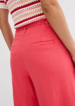 bonprix bonprix Pantalón paperbag de ligera mezcla de lino rosa paraíso Best