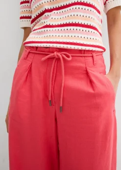 bonprix bonprix Pantalón paperbag de ligera mezcla de lino rosa paraíso Best