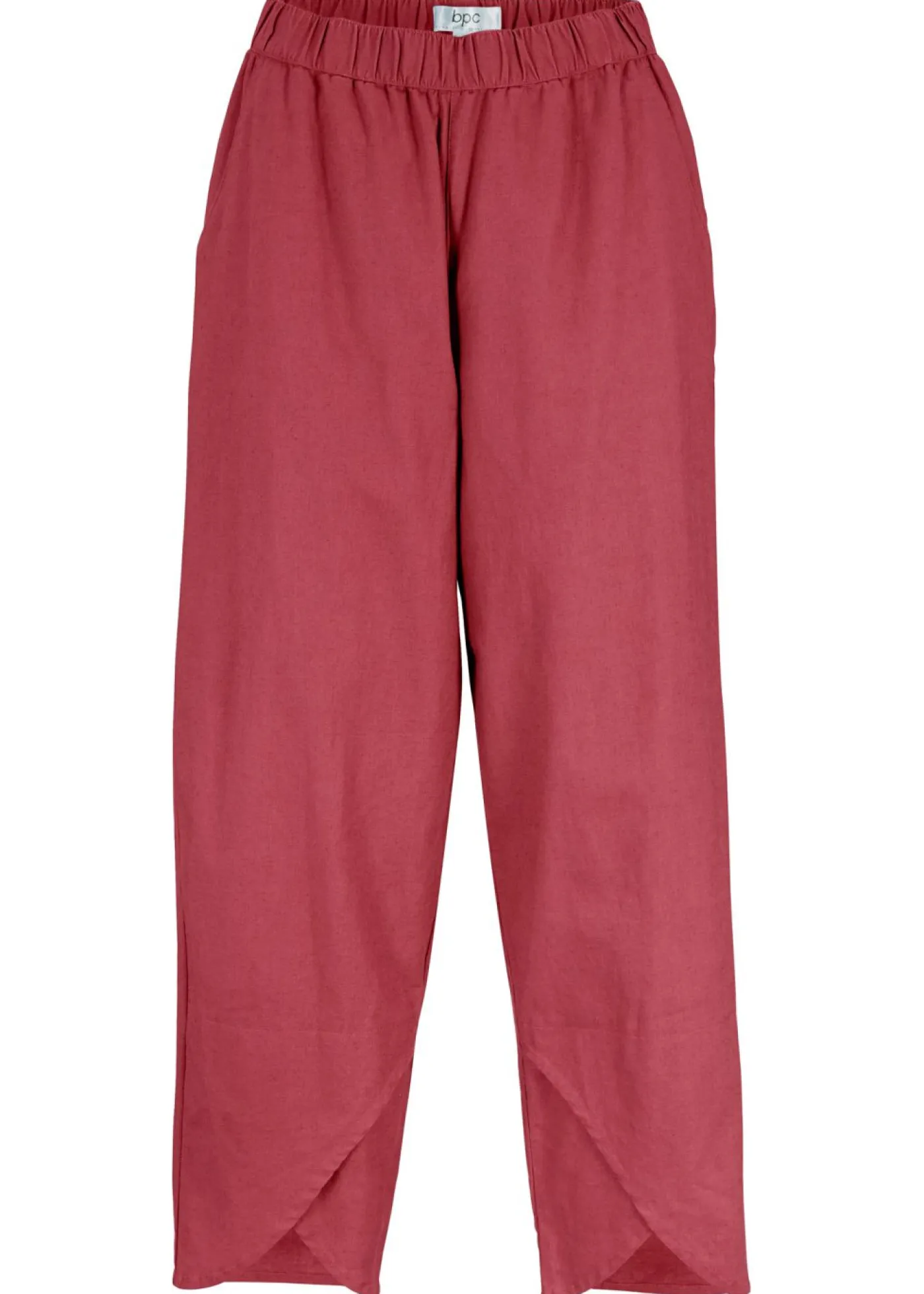 bonprix bonprix Pantalón pirata de mezcla de lino ligero marrón marsala