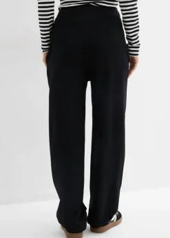 bonprix bonprix Pantalón premamá de algodón orgánico puro con dobladillo ajustable Negro Discount