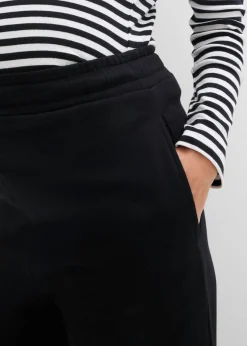 bonprix bonprix Pantalón premamá de algodón orgánico puro con dobladillo ajustable Negro Discount