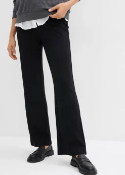 bonprix bonprix Pantalón premamá de Punto di Roma con perneras ligeramente acampanadas Negro