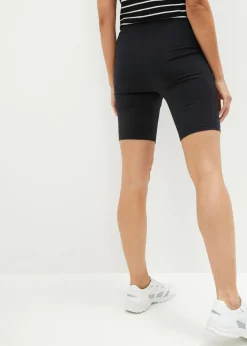 bonprix bonprix Pantalón premamá estilo ciclista de algodón orgánico (2 unidades) Negro-beige Best