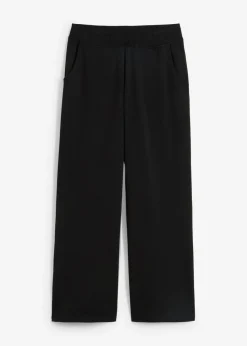 bonprix bonprix Pantalón Punto di Roma con cintura cómoda Negro Clearance