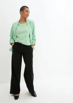bonprix bonprix Pantalón Punto di Roma con cintura cómoda Negro Clearance