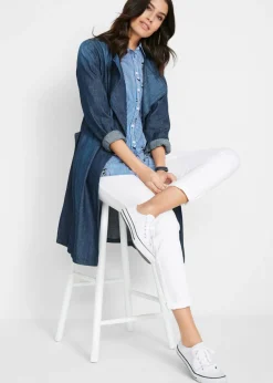 bonprix bonprix Pantalón recto cómodo con elástico Blanco Clearance