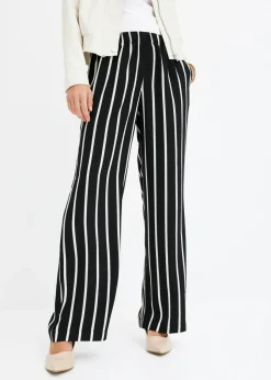 bonprix bonprix Pantalón sin cierre Negro-blanco con rayas