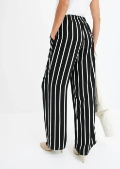 bonprix bonprix Pantalón sin cierre Negro-blanco con rayas