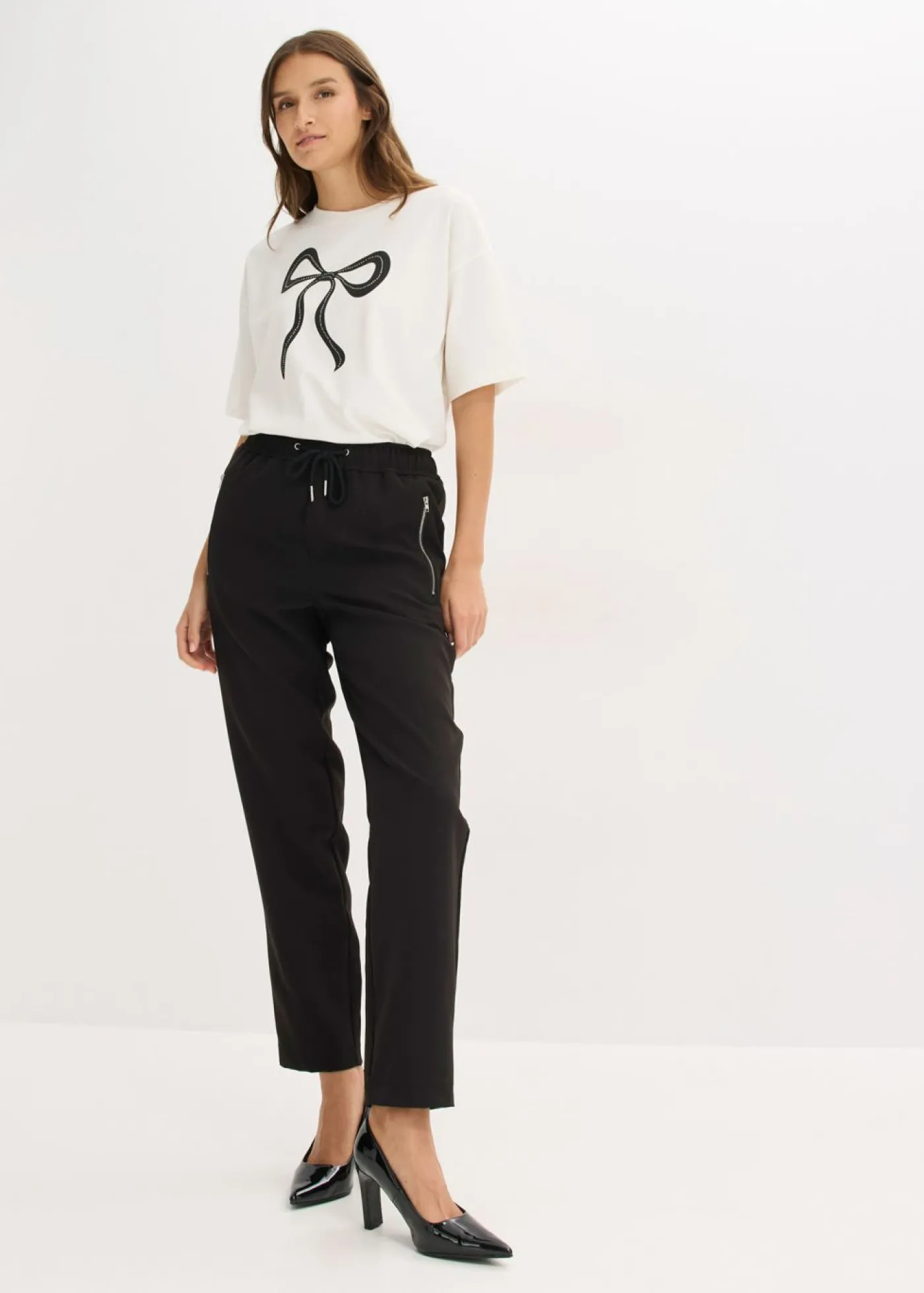 bonprix bonprix Pantalón sin cierre con cinturilla cómoda Negro Online