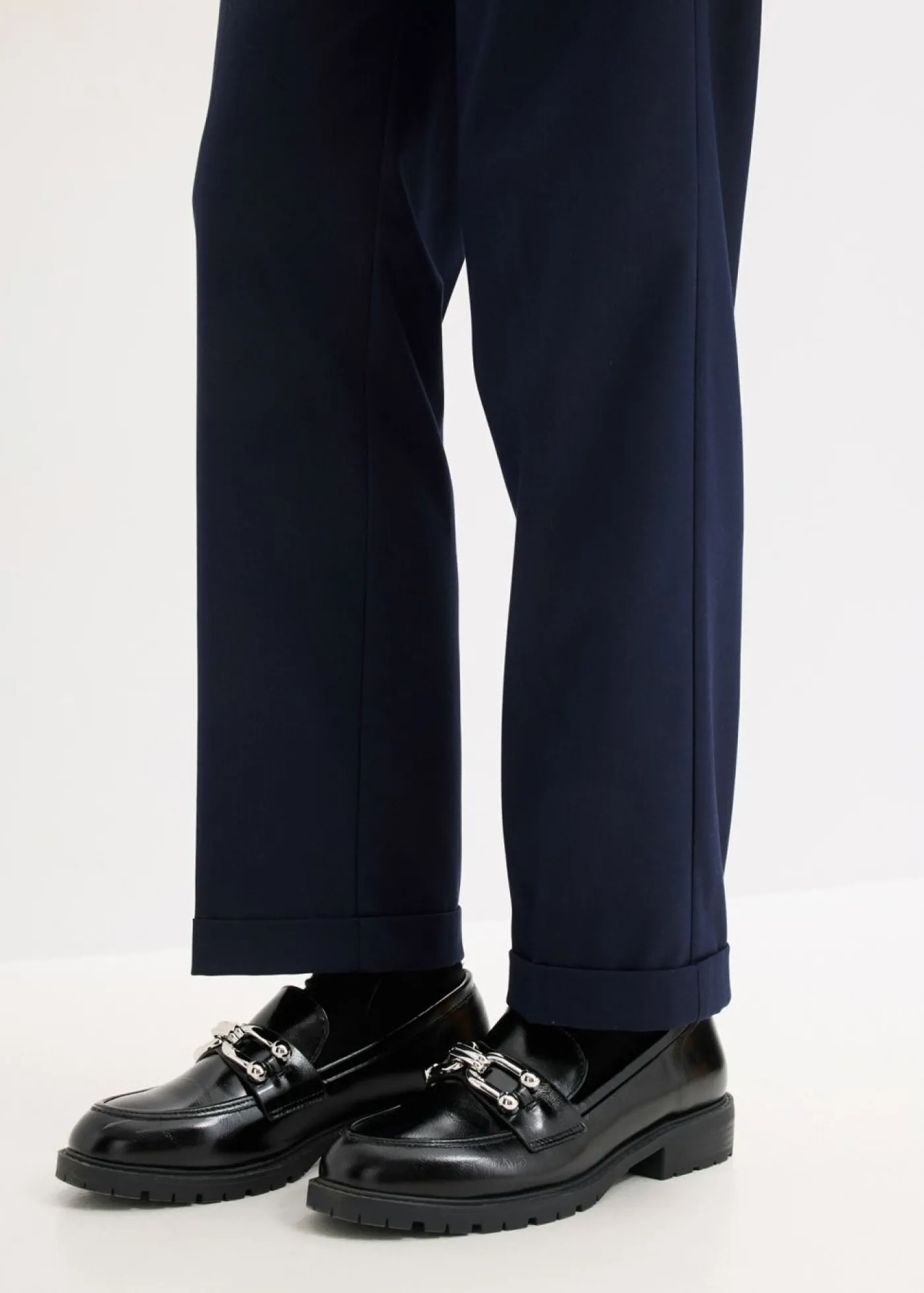 bonprix bonprix Pantalón sin cierre con dobladillo Azul marino Outlet