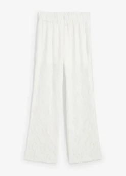 bonprix bonprix Pantalón sin cierre con encaje Blanco Online