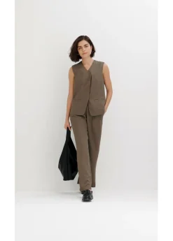 bonprix bonprix Pantalón sin cierre con estructura de sarga Oliva Sale