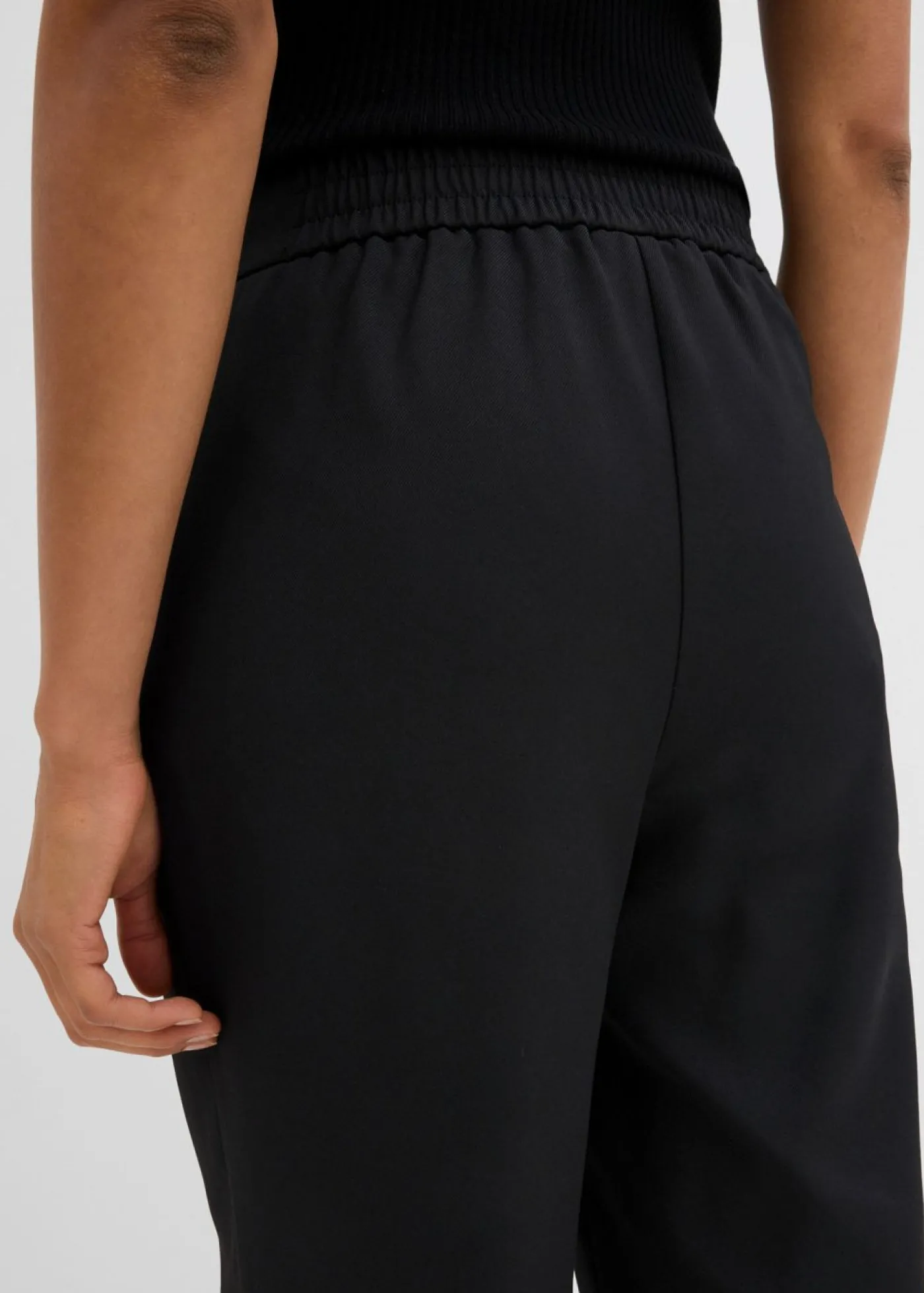 bonprix bonprix Pantalón sin cierre con estructura de sarga Negro New