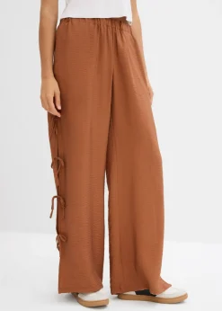 bonprix bonprix Pantalón sin cierre con lazos Marrón castaño Hot