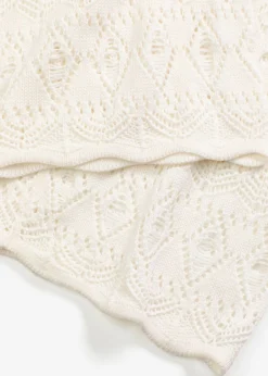 bonprix bonprix Pantalón sin cierre con patrón de punto calado Blanco lana Best