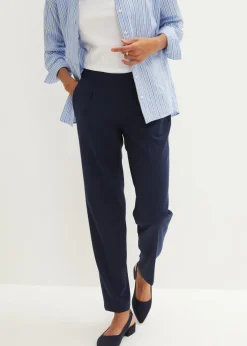 bonprix bonprix Pantalón sin cierre con pinzas Azul marino Clearance