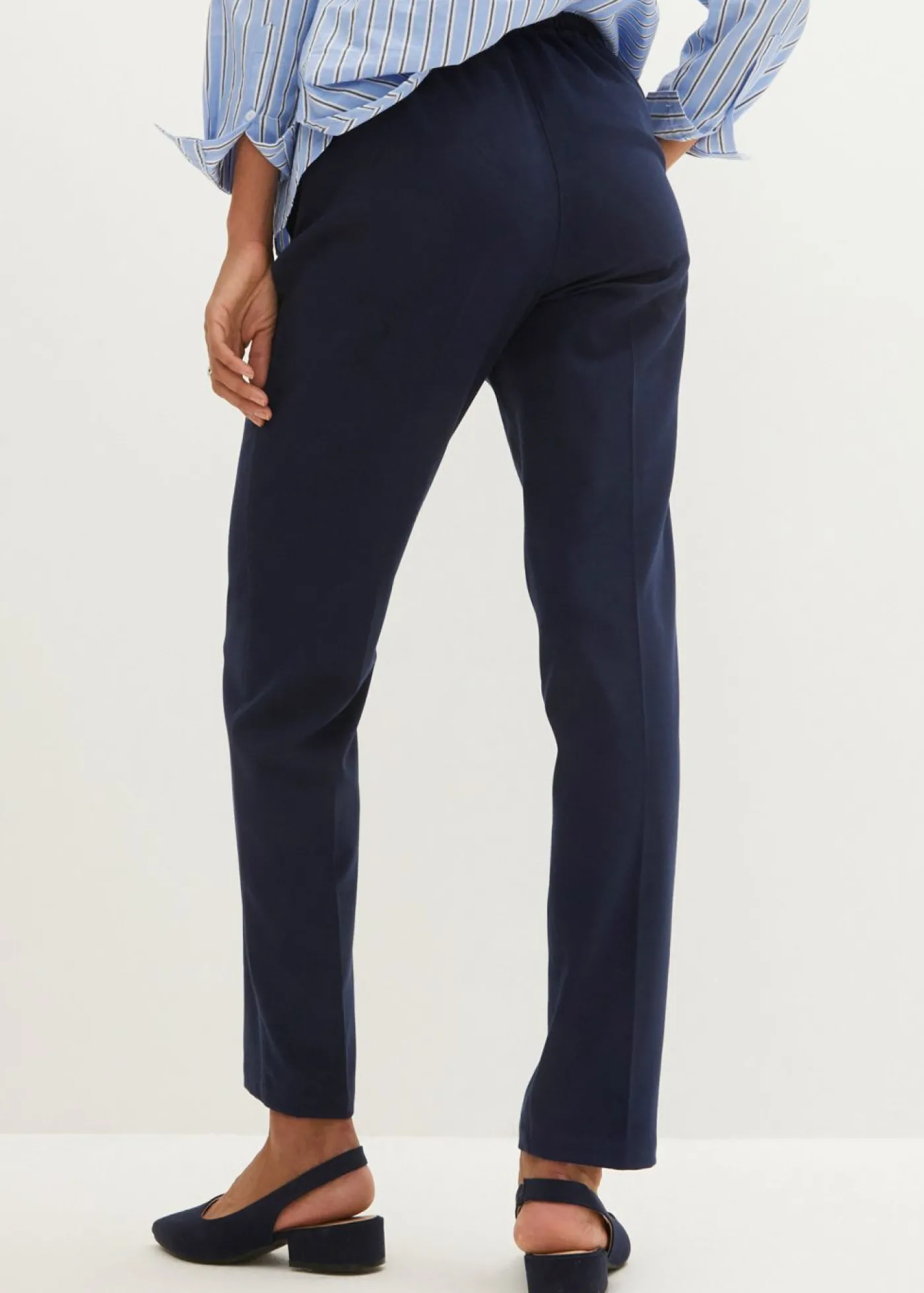 bonprix bonprix Pantalón sin cierre con pinzas Azul marino Clearance