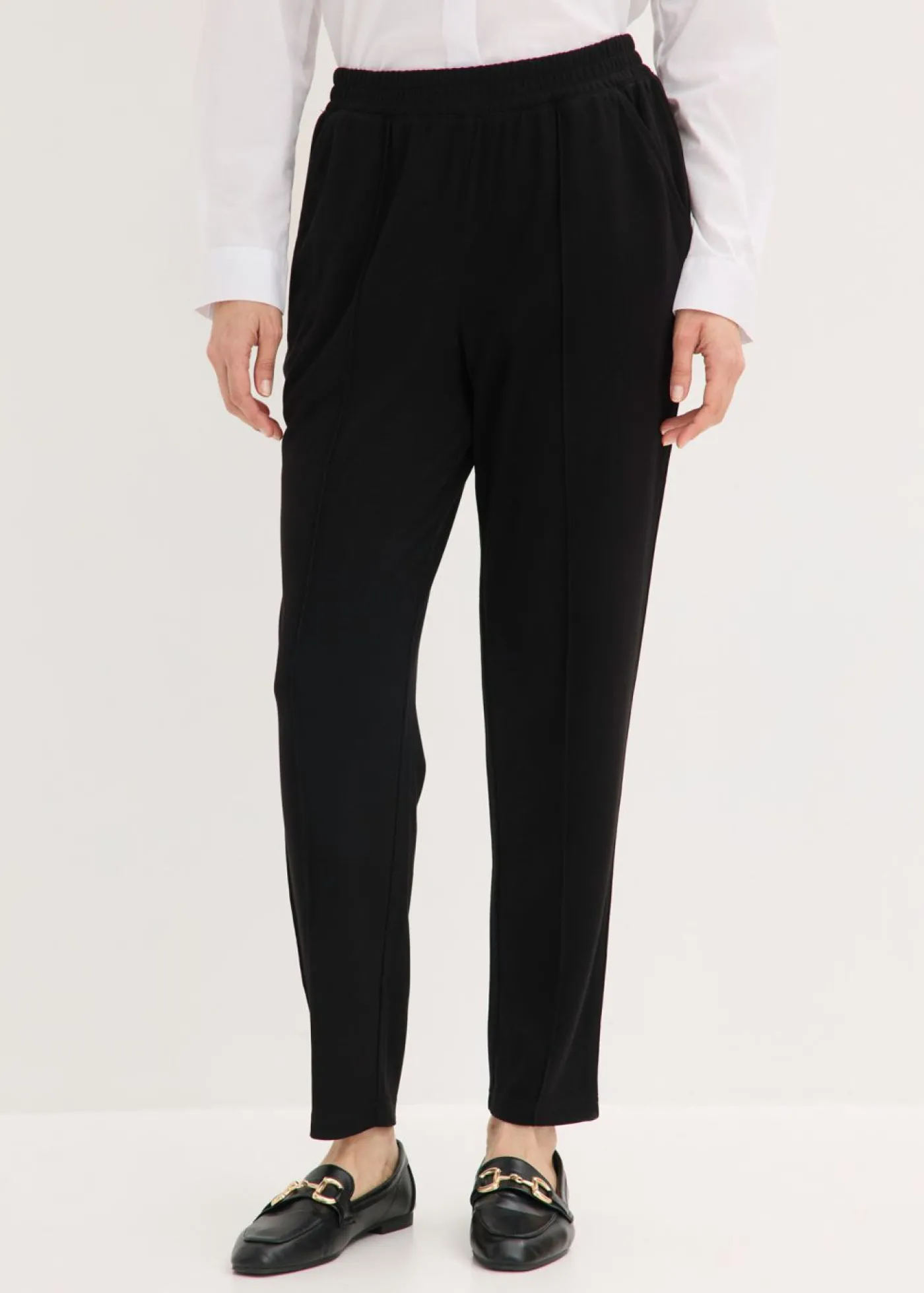 bonprix bonprix Pantalón sin cierre con ribete Negro New