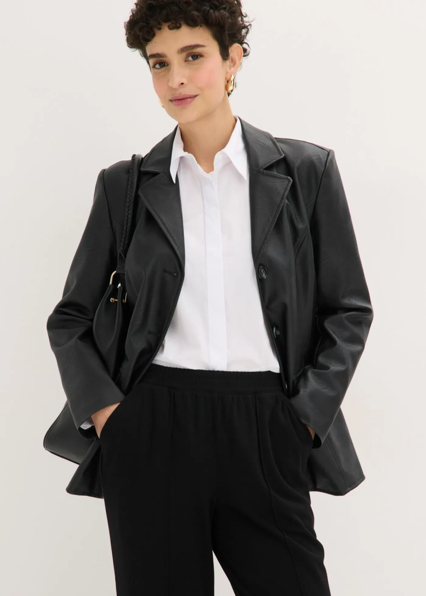 bonprix bonprix Pantalón sin cierre con ribete Negro New