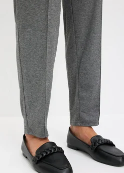 bonprix bonprix Pantalón sin cierre con ribete gris jaspeado moteado Online