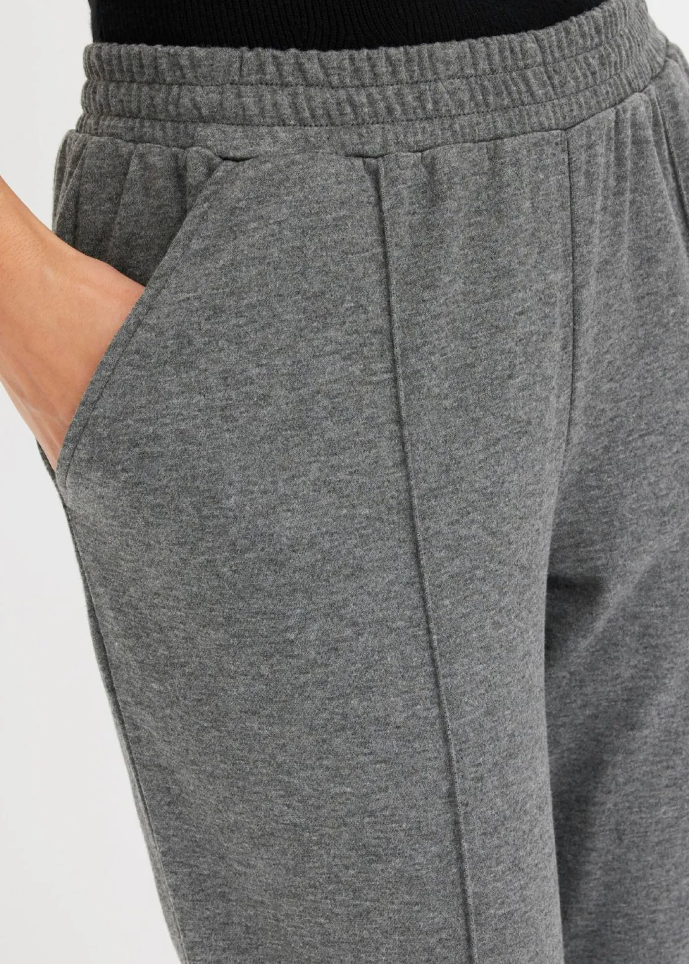 bonprix bonprix Pantalón sin cierre con ribete gris jaspeado moteado Online