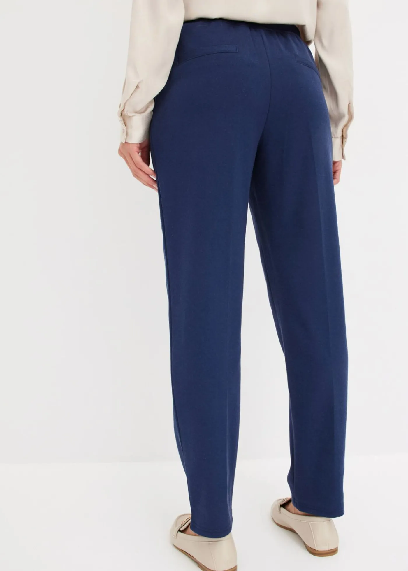 bonprix bonprix Pantalón sin cierre con ribete Azul marino Outlet