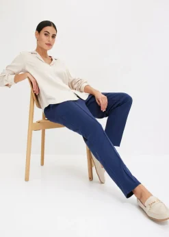 bonprix bonprix Pantalón sin cierre con ribete Azul marino Outlet