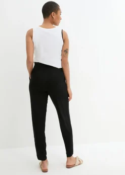 bonprix bonprix Pantalón sin cierre con talle alto (2 unidades) Negro Hot