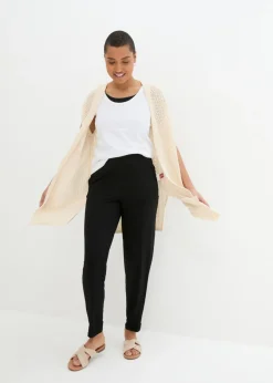 bonprix bonprix Pantalón sin cierre con talle alto (2 unidades) Negro Hot
