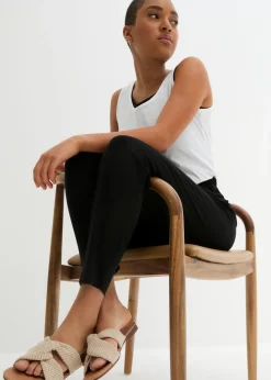 bonprix bonprix Pantalón sin cierre con talle alto (2 unidades) Negro Hot