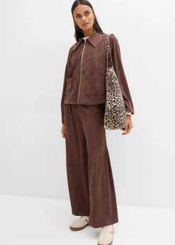 bonprix bonprix Pantalón sin cierre de ante sintético marrón Outlet