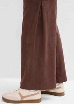 bonprix bonprix Pantalón sin cierre de ante sintético marrón Outlet