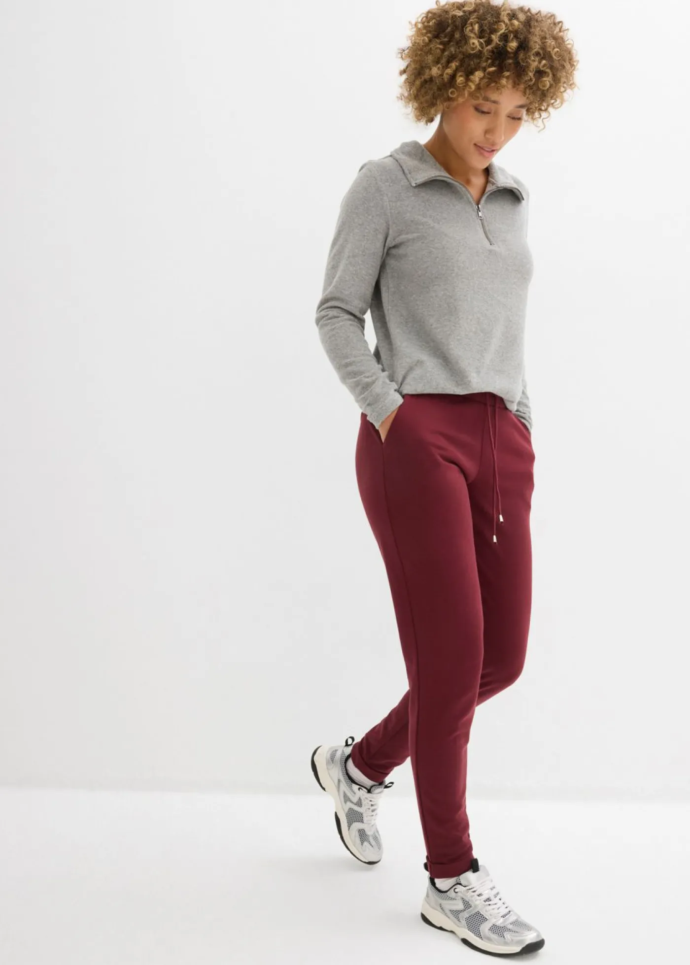 bonprix bonprix Pantalón sin cierre de mezcla de viscosa rojo avellana Hot
