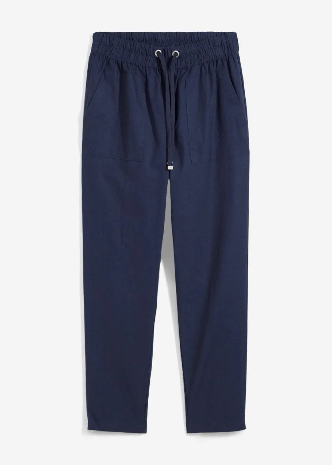bonprix bonprix Pantalón sin cierre de mezcla de lino ligero Azul marino Sale