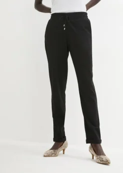 bonprix bonprix Pantalón sin cierre de mezcla de viscosa Negro Outlet
