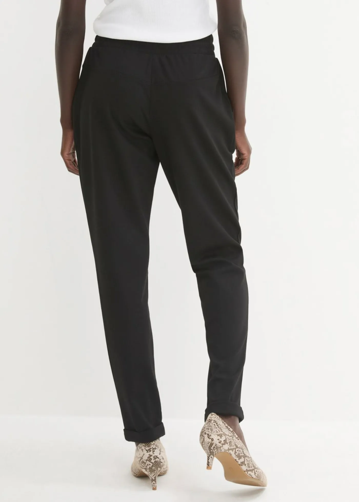 bonprix bonprix Pantalón sin cierre de mezcla de viscosa Negro Outlet